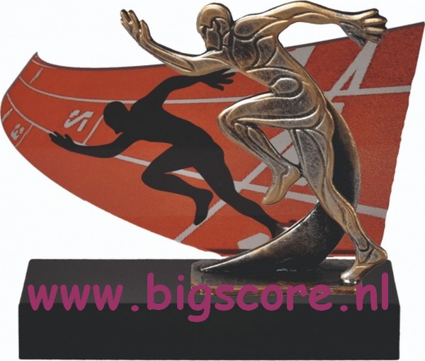 Hardlopen Metaalbeeld + Acrylachtergrond TRK786
